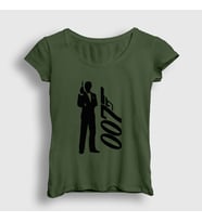 Presmono Kadın Sarı Tuxedo Film James Bond T-Shirt 258483tt (Haki)
