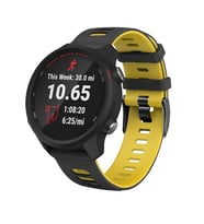 Xiaomi Watch S1 -S1 Active -Mi Watch -Watch Color 22mm Uyumlu Stride Çift Renkli Silikon Kordon (Siyah - Sarı) (Siyah-Sarı)