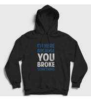 Presmono Unisex Gri Broke Developer Yazılımcı Kapüşonlu Sweatshirt 331302tt (Siyah)