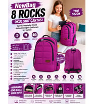 NewBag OKUL SIRT ÇANTASI-8 ROCKS (Mor)