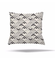 Geometrik Karo Zigzak Kilim Desen Gizli Fermuarlı Yastık Kılıfı Kırlent Kılıfı Koltuk Yastık Kılıfı  (Siyah-Gri)