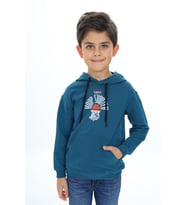 Toontoy Erkek Çocuk Baskılı Sweatshirt (Petrol)