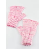 unisex ucu kesik yün elidiven (Pembe Melanj)