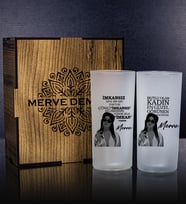 eJOYA Kişiye Özel Kutusunda 2'li Rakı Bardağı Hediye Seti  107153 (Turkuaz)