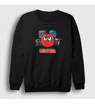 Presmono Unisex Beyaz Crew Oyun Red Ball Sweatshirt 357123tt (Siyah)