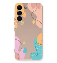 PrintiFy Samsung Galaxy S22 Uyumlu Lansman Kılıf Karışık Renkler Tasarımlı İçi Kadife Kapak (Pudra)