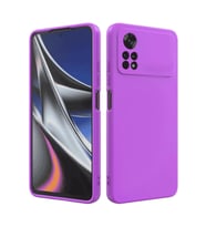 Xiaomi Poco M4 Pro Kılıf Kamera Korumalı Silikon Rubber Arka Kapak (Lila)