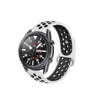 Huawei Gt2 46mm Silikon Delikli Spor Kordon (Siyah - Beyaz)
