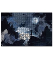 Cakapuzzle Gece Dolunay ve Savaşçı Silüeti  Puzzle Yapboz MDF (Ahşap) (255 Parça)