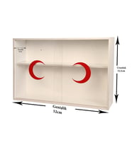 Sürügülü Camlı Lüks Ahşap Ecza Dolabı 4 Renk (Beyaz)