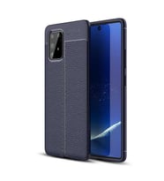 Galaxy A91 (S10 Lite) Kılıf Zore Niss Deri Desenli Silikon Kılıf (Lacivert)