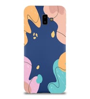 PrintiFy Samsung Galaxy J6 Plus Uyumlu Lansman Kılıf Karışık Renkler Tasarımlı İçi Kadife Kapak (Lacivert)