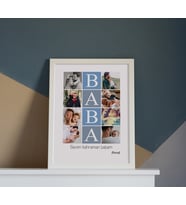 Babalar Gününe Özel Tasarım Fotoğraflı İsimli Baba Çerçeve (Beyaz)