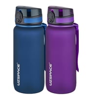 Uzspace 2'li Tritan Matara Seti 650 ml 14 Farklı Renk Seçeneği FiftyFifty (Lacivert-Mor)