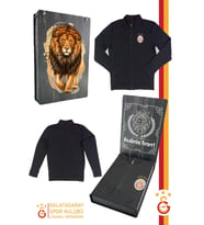 Galatasaray Orijinal Lisanslı Siyah Balıkçı Yaka Sweat Hediyelik Ahşap Kutulu (STD)