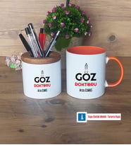 Göz Doktoru Kalemlik, Kupa Bardak T Kişiye Özel Hediye (Model 13)