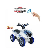 UJ Toys  Akülü Araba 6 Volt Uzaktan Kumandalı 2-4 Yaş (Beyaz)