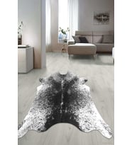 Dijital Baskılı Kaymaz Taban Yıkanabilir Lazer Kesim Salon Halısı Yolluk NLZR-SD-67 (Siyah)