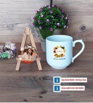 Diyetisyen Kupa Bardak Beyaz ve Fotoğraflı Ahşap Anahtarlık Hediye (Model 5)