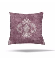 Yaprak Desenli Kelebekli Gizli Fermuarlı Yastık Kılıfı Kırlent Kılıfı Koltuk Yastık Kılıfı  (Pembe-Gülkurusu )