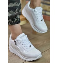 Wickers 2161 Kadın Anatomik Taban Sneakers Spor Ayakkabı (Beyaz)