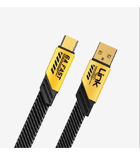 K470 Mecha Stil 120cm 6A USB-A › Tip-C Hızlı Şarj Kablosu (Sarı)