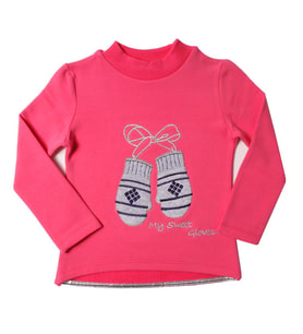 Toontoy Kız Çocuk Sweatshirt Eldiven Nakışlı (Fuşya)