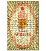 Cakapuzzle Kirazlı Kek Afişi Görseli Puzzle Yapboz MDF (Ahşap) (1000 Parça)