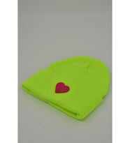 Moxxo Sevgililer Günü Özel Koleksiyonu Pembe Kalp Figürlü Gri Renk Unisex Erkek/Kadın Bere (Neon Sarı)