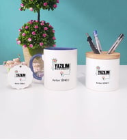 Yazılım Mühendisi Kupa Bardak Kırmızı Kalemlik ve Anahtarlık (Model 2)