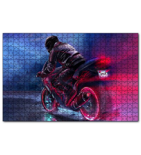 Cakapuzzle Racing Motorsiklet İllüstrasyon  Puzzle Yapboz MDF (Ahşap) (1000 Parça)