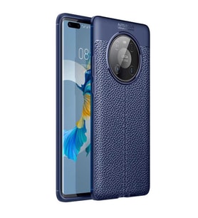 Huawei Mate 40 Pro Kılıf Zore Niss Deri Desenli Silikon Kılıf (Lacivert)