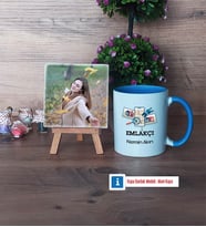 Emlakçı Fotoğraflı Dekoratif Taş, Kupa Bardak Beyaz Hediye (Model 4)