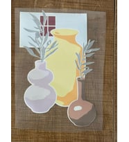 ÜTÜ İLE YAPIŞAN VAZO TRANSFER BASKI ARMA TİŞÖRT BASKI 24X14 CM (Sarı)