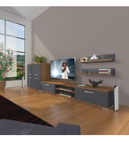 Decoraktiv Eko On Mdf Dvd Tv Ünitesi Tv Sehpası (Antrasit - Ceviz)