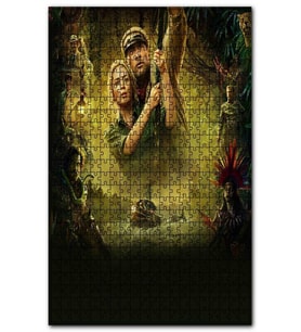 Cakapuzzle Jumanji Emily Blunt Dwayne Johnson Puzzle Yapboz MDF (Ahşap) (500 Parça)