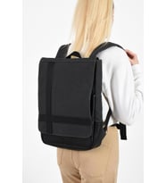 Kadın Sırt Çantası 35*22 Cm Kanvas Kumaş Laptop Bölmeli Business Sırt Çantası Okul Çantası Mega Bag (Siyah)