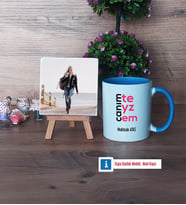 Teyzeye Hediye Fotoğraflı Dekoratif Taş, Kupa Bardak Beyaz Hediye (Model 4)