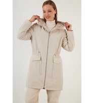 Only Kadın Çift Taraflı Mont Kürklü Parka - 15208727 (Krem)