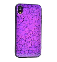 iPhone XR Mermer Desenli Pane Kılıf (Mor)