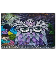 Cakapuzzle Grafiti Sokak Sanatı Baykuş Görseli Puzzle Yapboz MDF (Ahşap) (500 Parça)
