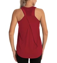 Ghassy Co. Kadın Cross Üst Sırt File Detaylı Antrenman Yoga Spor Atlet Tank Tops 1783 (Kırmızı)