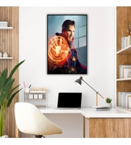 Metal Çerçeveli Temperli Cam Tablo Film Karakteri Doktor Strange (Siyah)
