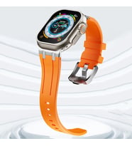 Sneezy Apple Watch 42-44-45-49MM İle Uyumlu Everest Tasarım Silikon Kordon (Turuncu)