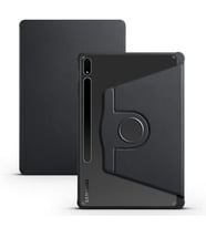 Galaxy Tab S7 FE LTE (T737-T736-T733-T730) Kılıf Termik Kalem Bölmeli Dönebilen Standlı Kılıf (Siyah)
