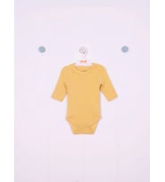 Kidaxi Uzun Kollu Çıtçıtlı Bebek Body (Sarı)