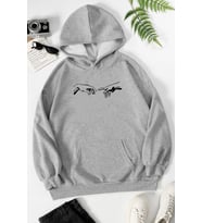 Unisex Michelangelo Baskılı Sweatshirt (Gri)