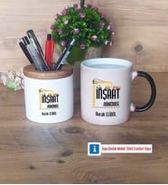 İnşaat Mühendisi Kalemlik, Kupa Bardak T Kişiye Özel Hediye (Model 3)