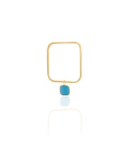Kadir Jewellery 22 Ayar Altın Kaplama Zirkon Taşlı Ayarlanabilir Vintage Bilezik (Koyu Mavi)