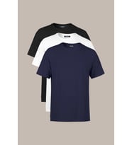 COMEOR Erkek Çok Renkli T- Shirt Regular Fit Rahat Kesim Bisiklet Yaka 3'lü Basic Tişört Paketi (Lacivert)
